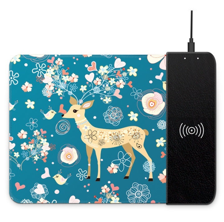 Trådlös laddningsmusmatta med kattmotiv