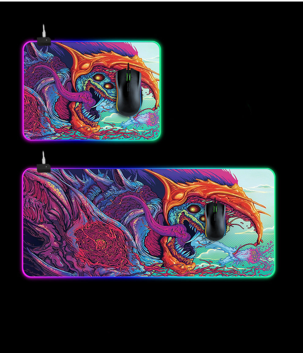 RGB-gamingmusmatta med drakmotiv