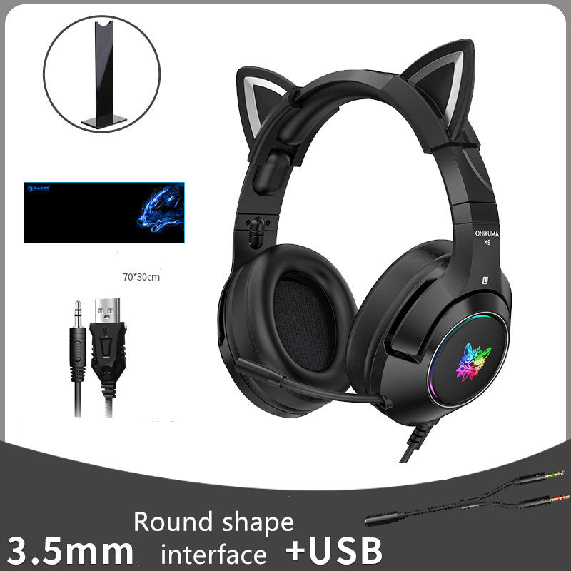 Gaming-headset med kattöron