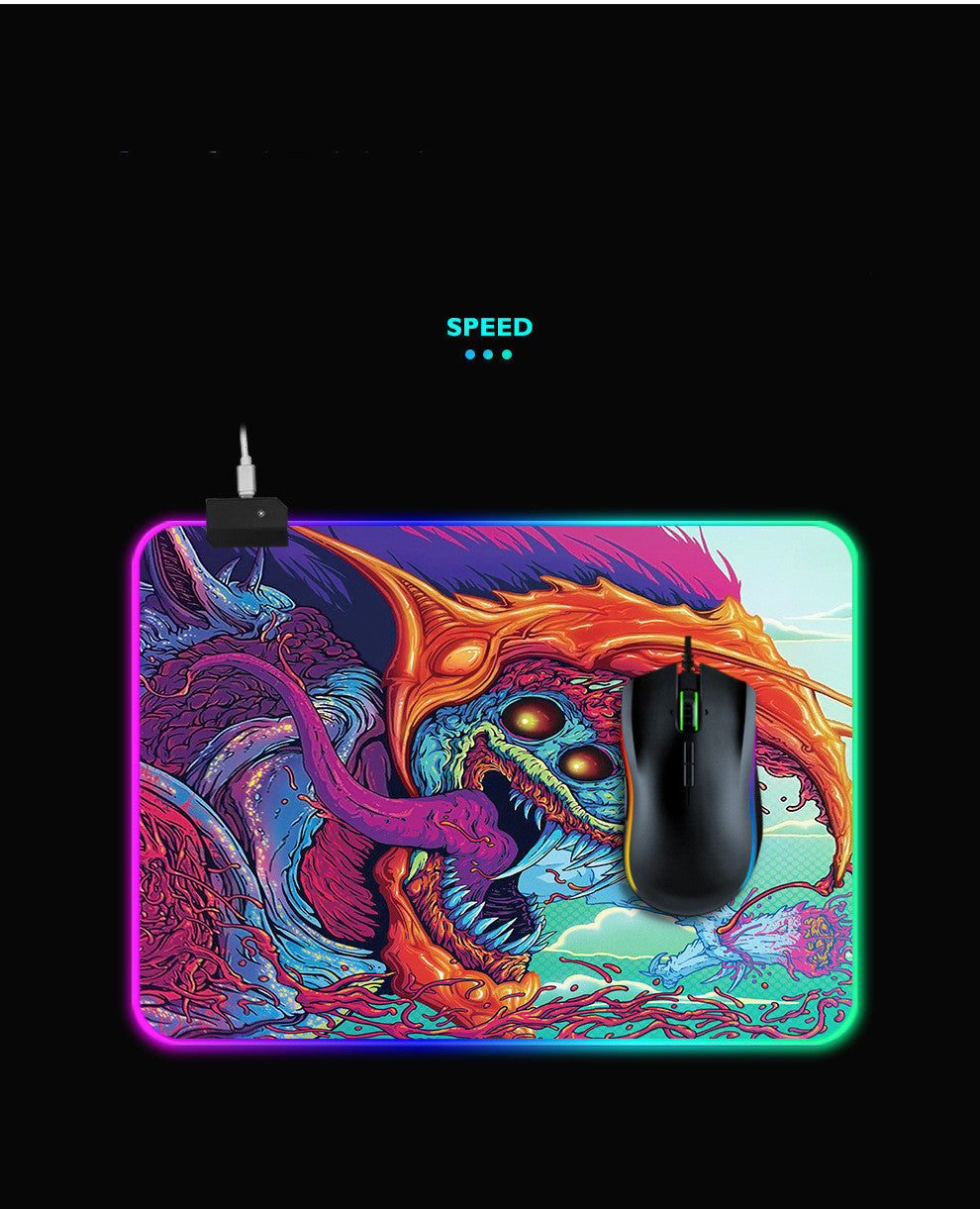 RGB-gamingmusmatta med drakmotiv